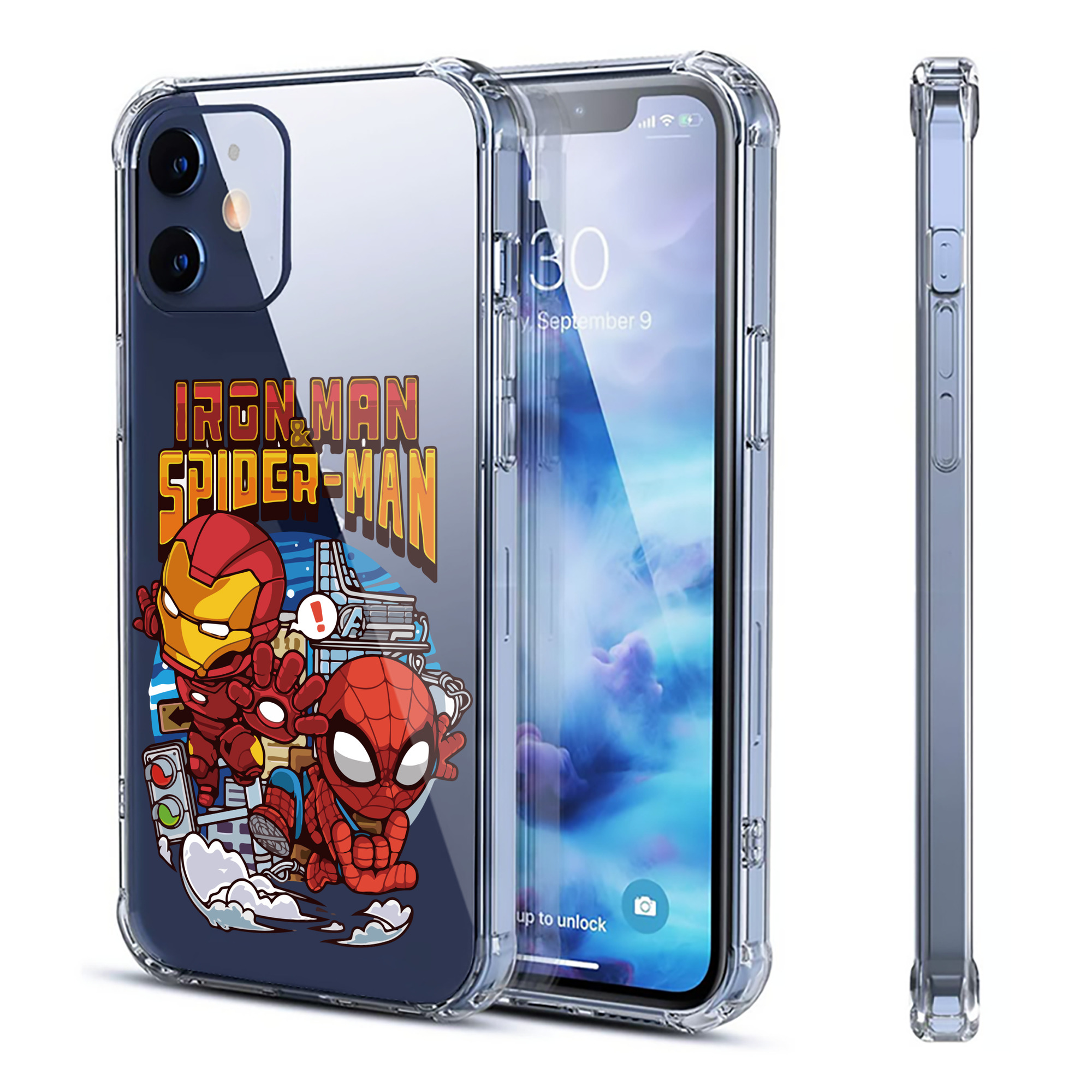 （画像用） アベンジャーズ The Avengers 【iPhone 12シリーズ対応】透明スマホケース（クリアソフトケース）